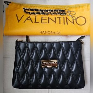 Mario Valentino Vanille D Sauvage Diamond Quilted Leather Clutch Bag